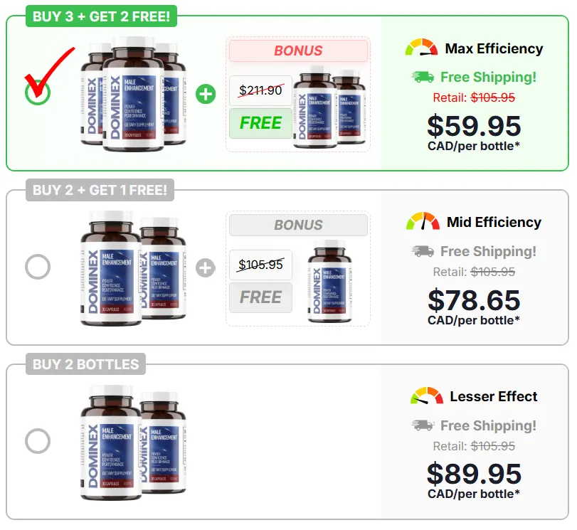 Dominex Male Enhancement Canada Pricing